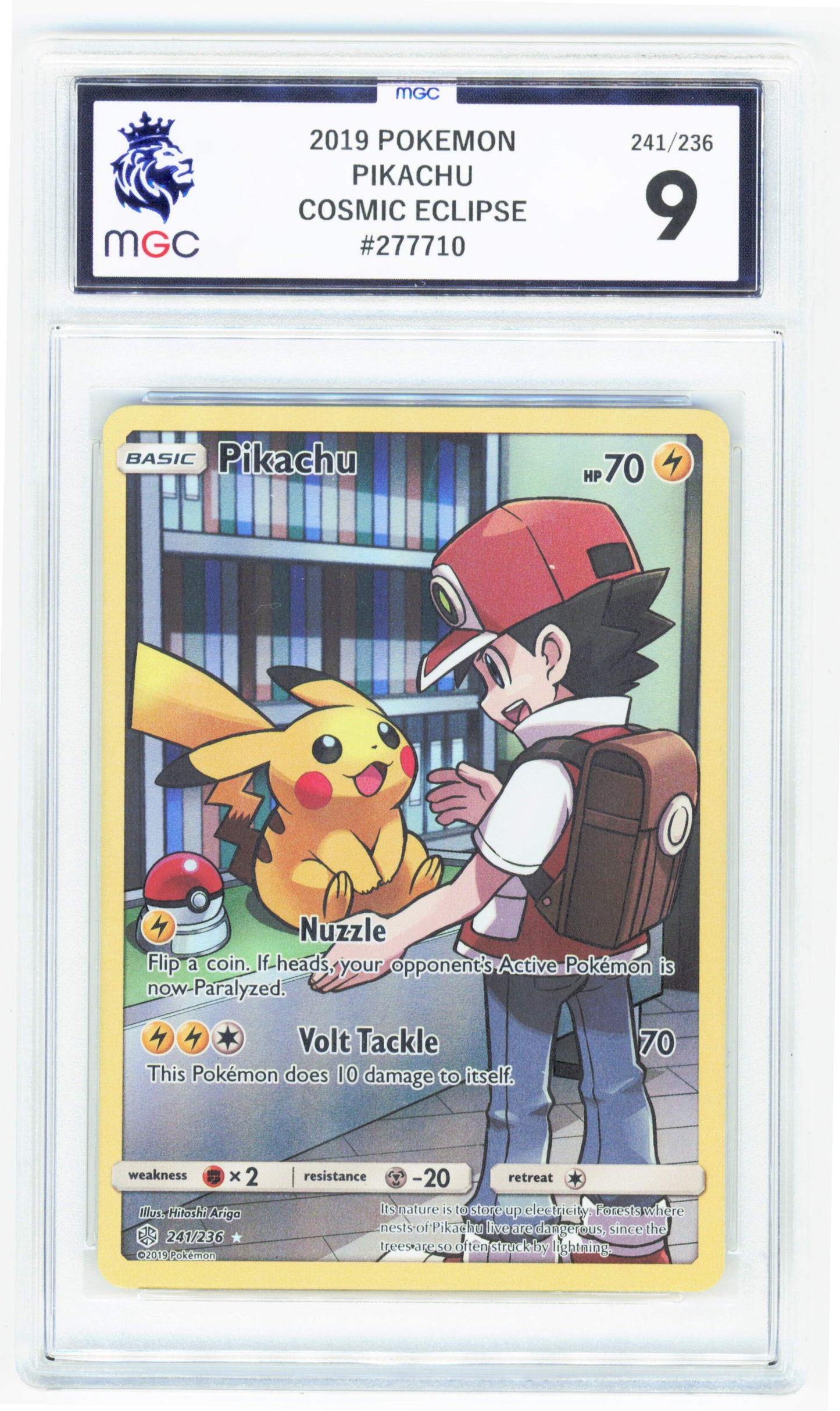 Pokemon Pikachu 241/236 Full Art 2019 Cosmic Eclipse MGC 9