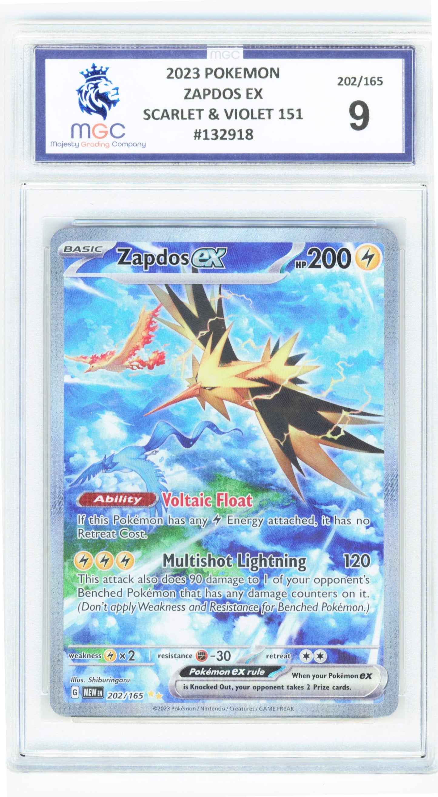 Pokemon Zapdos EX 202/165 Special Illustration Rare 2023 151 MGC 9