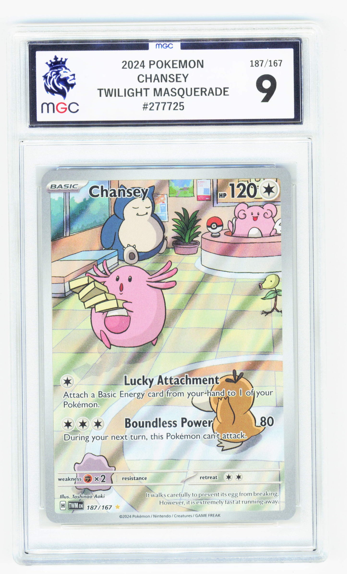 Pokemon Chansey 187/167 Illustration Rare 2024 Twilight Masquerade MGC 9