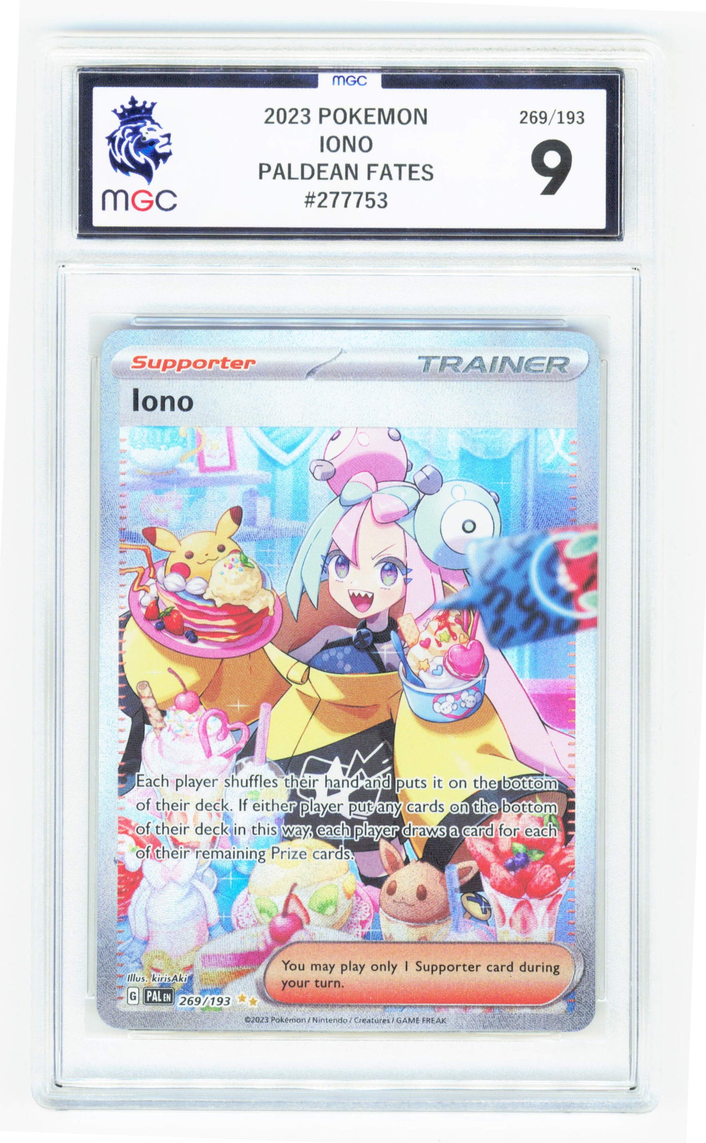 Pokemon Iono 269/193 Special Illustration Rare 2023 Paldean Fates MGC 9
