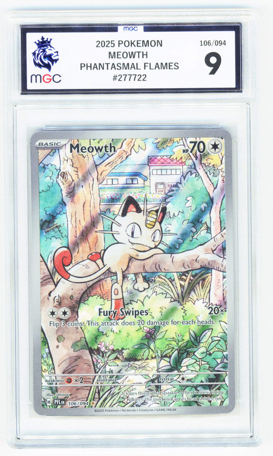 Pokemon Meowth 106/094 Illustration Rare 2025 Phantasmal Flames MGC 9