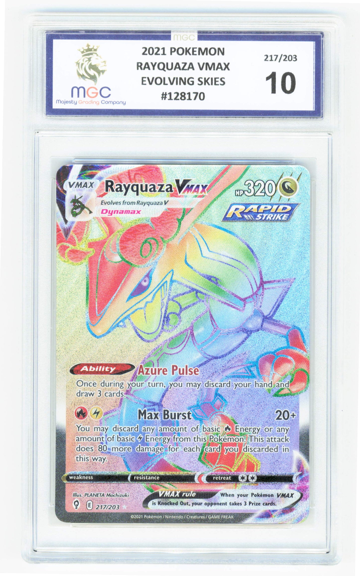 Pokemon Rayquaza VMAX 217/203 Secret Rare 2021 Evolving Skies MGC 10
