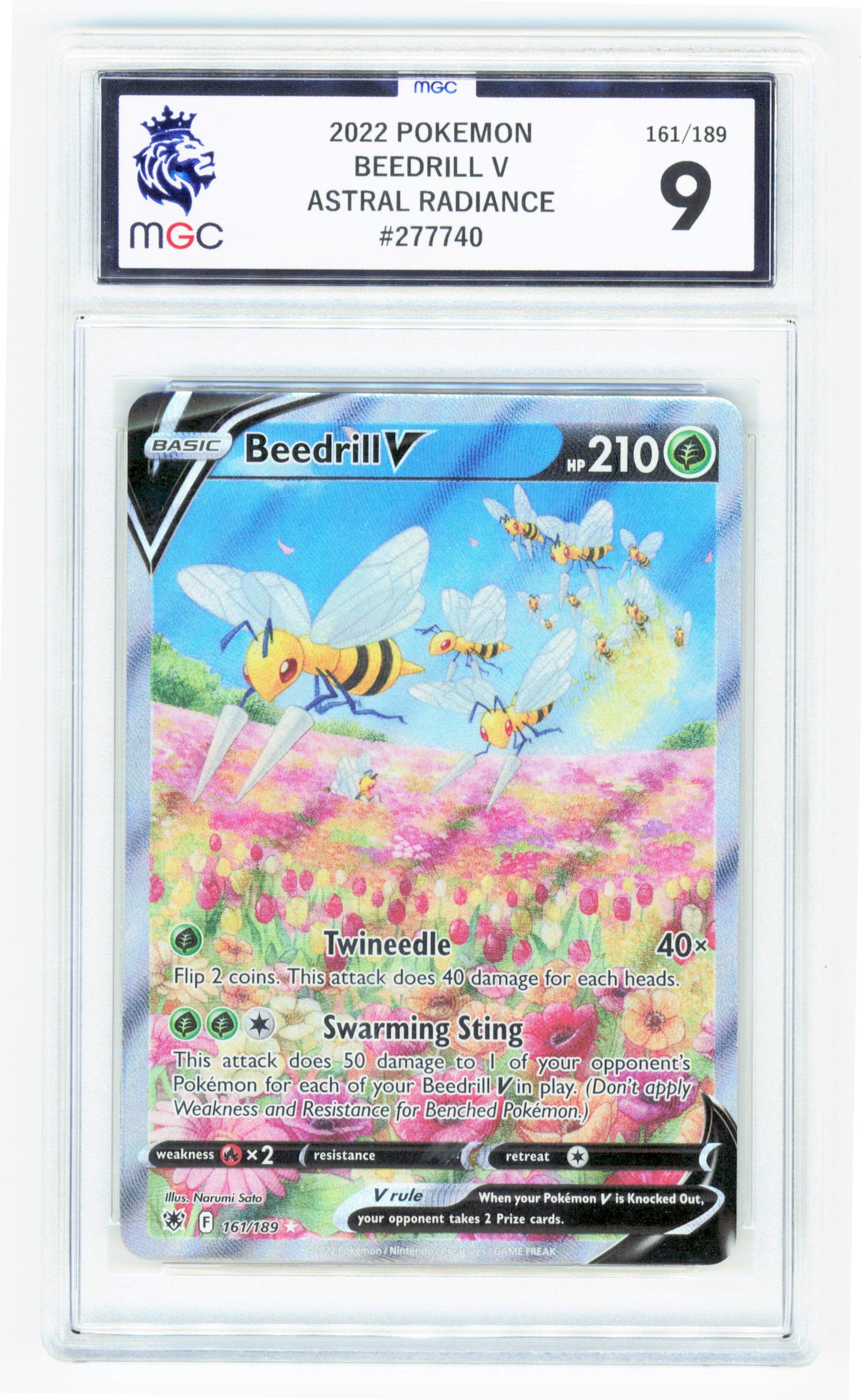 Pokemon Beedrill V 161/189 Special Illustration Rare 2022 Astral Radiance MGC 9