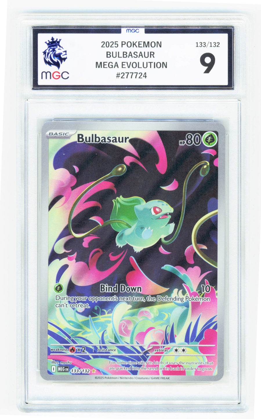 Pokemon Bulbasaur 133/132 Illustration Rare 2025 Mega Evolution MGC 9