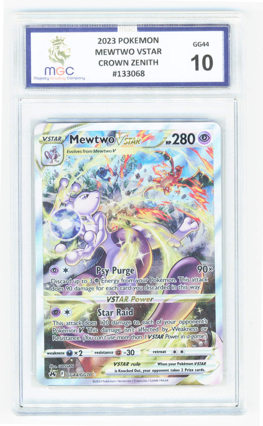 Pokemon Mewtwo VSTAR GG44/GG70 Full Art 2023 Crown Zenith MGC 10