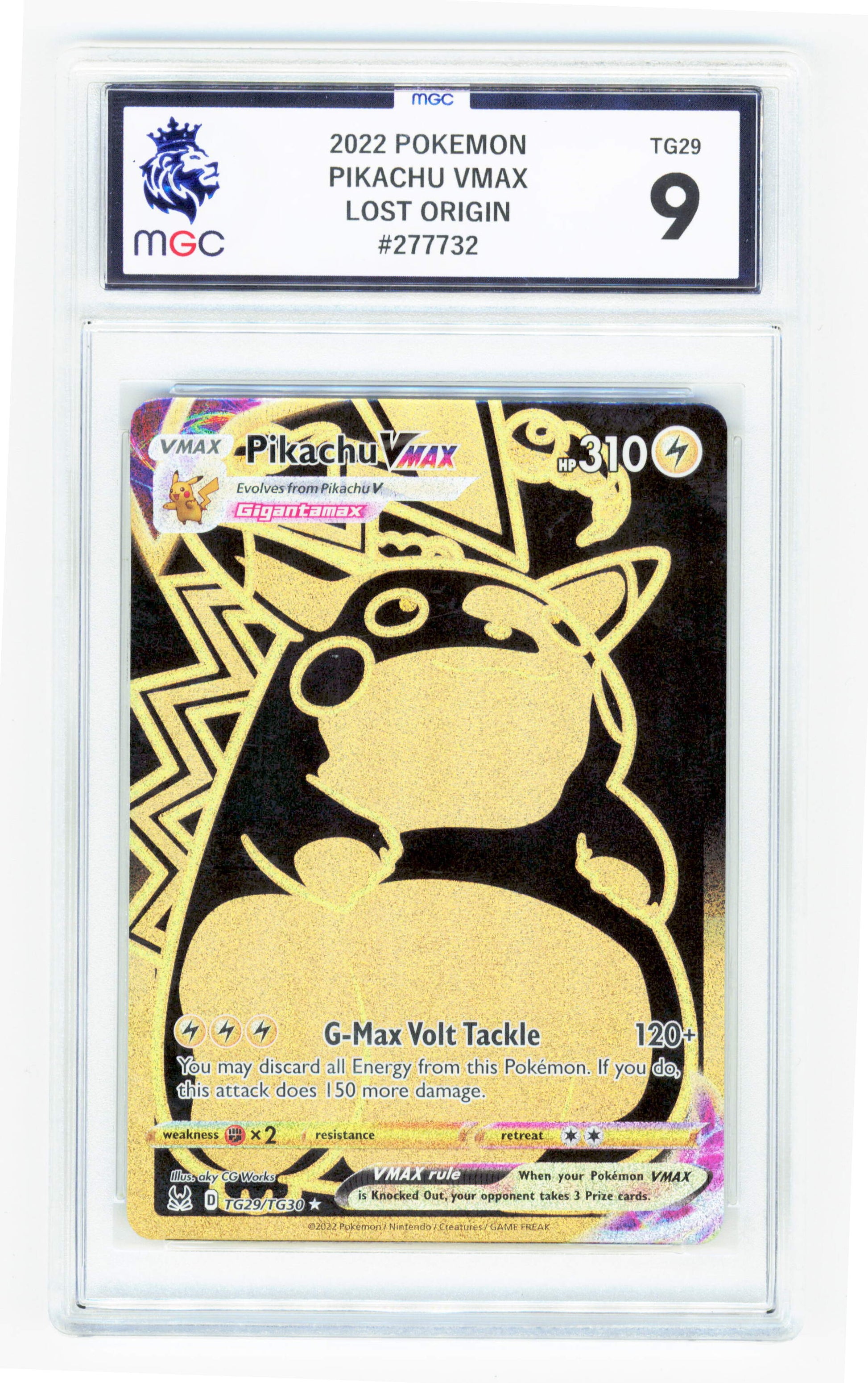Pokemon Pikachu VMAX TG29/TG30 Full Art 2022 Lost Origin MGC 9 Pokemon Pikachu VMAX TG29/TG30 Full Art 2022 Lost Origin MGC 9