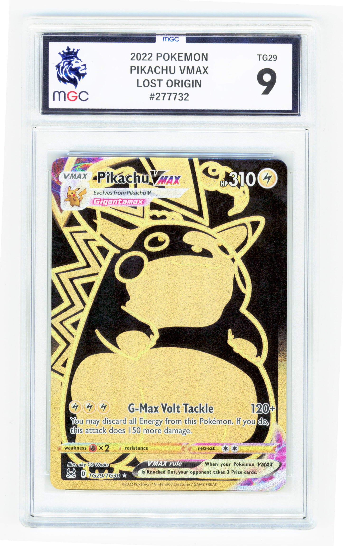Pokemon Pikachu VMAX TG29/TG30 Full Art 2022 Lost Origin MGC 9