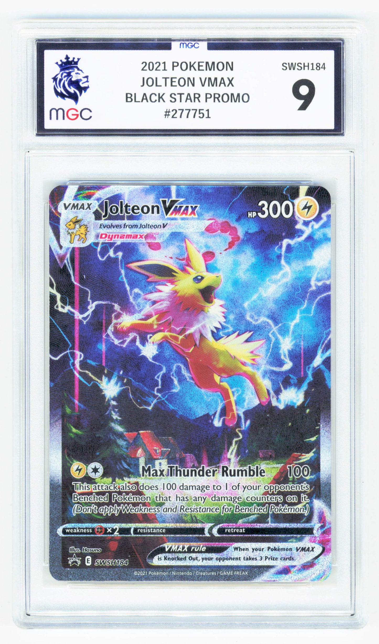Pokemon Jolteon Vmax SWSH184 Full Art 2021 Black Star Promo MGC 9