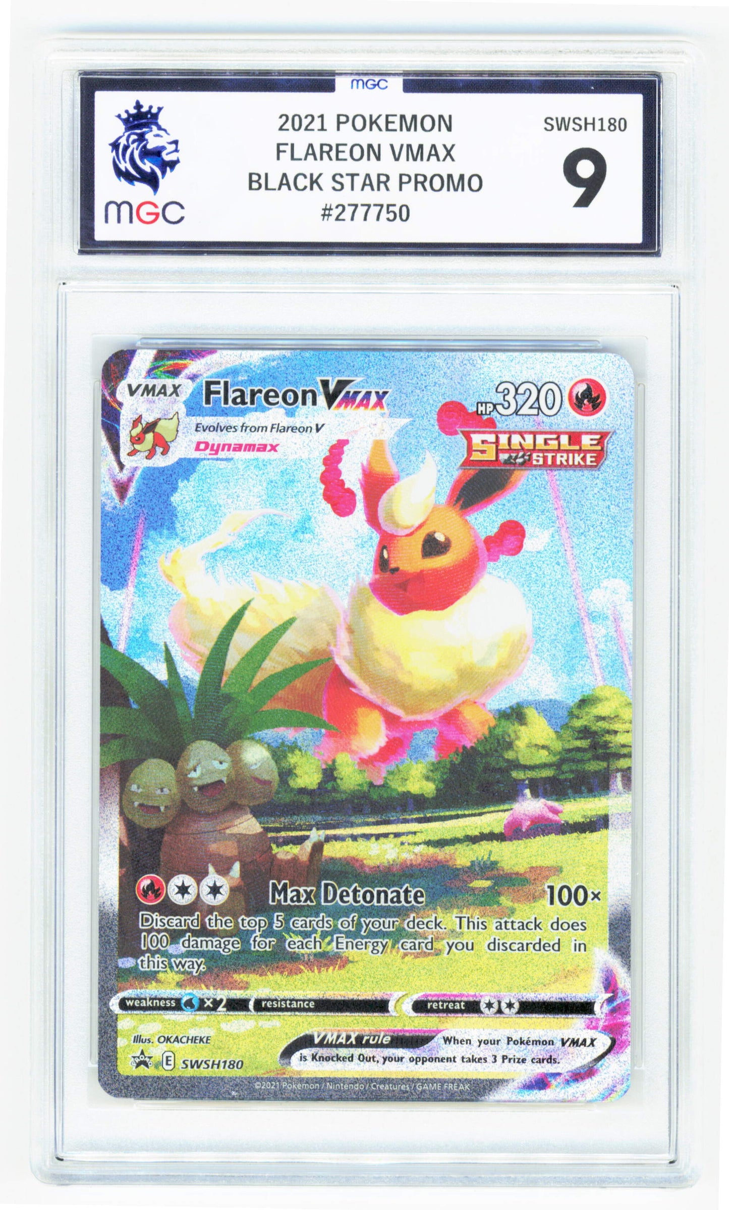 Pokemon Flareon VMAX SWSH180 Full Art 2021 Black Star Promo MGC 9