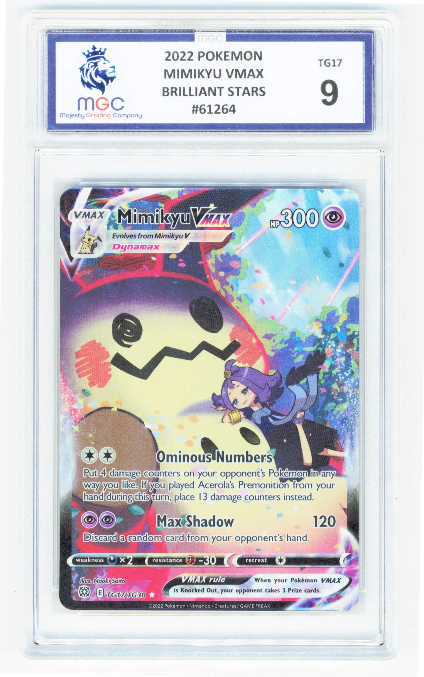 Pokemon Mimikyu VMAX TG17/TG30 Full Art 2022 Brilliant Stars MGC 9