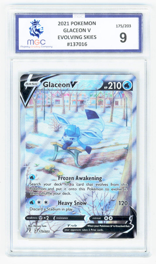 Pokemon Glaceon V 175/203 Full Art 2021 Evolving Skies MGC 9