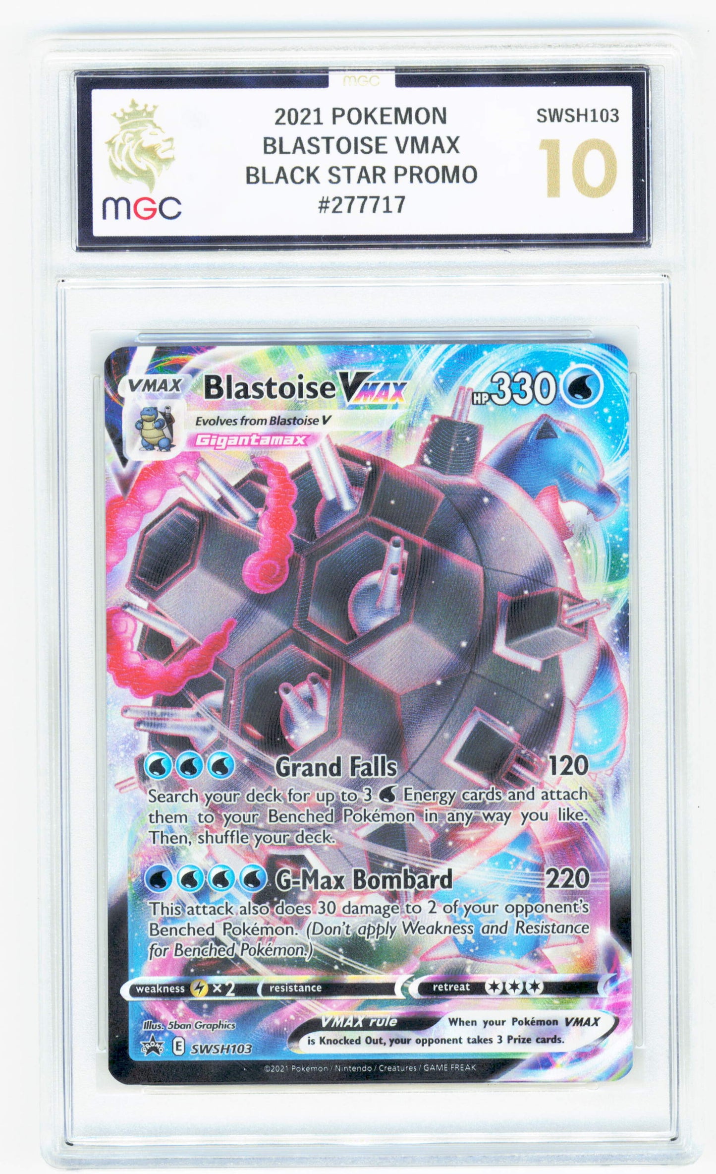 Pokemon Blastoise VMAX SWSH103 Full Art 2021 Black Star Promo MGC 10