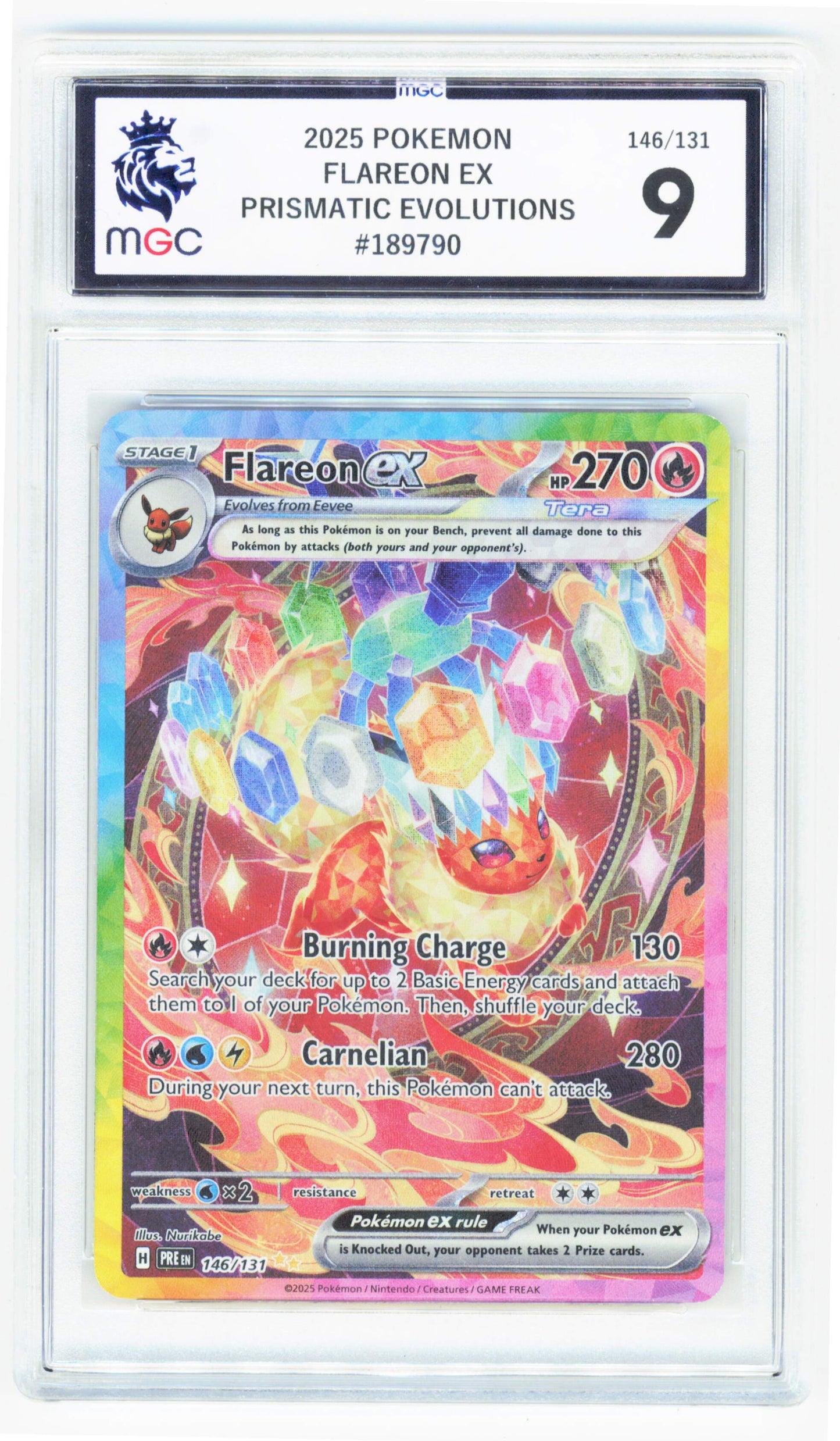 Pokemon Flareon EX 146/131 Special Illustration Rare 2025 Prismatic Evolutions MGC 9
