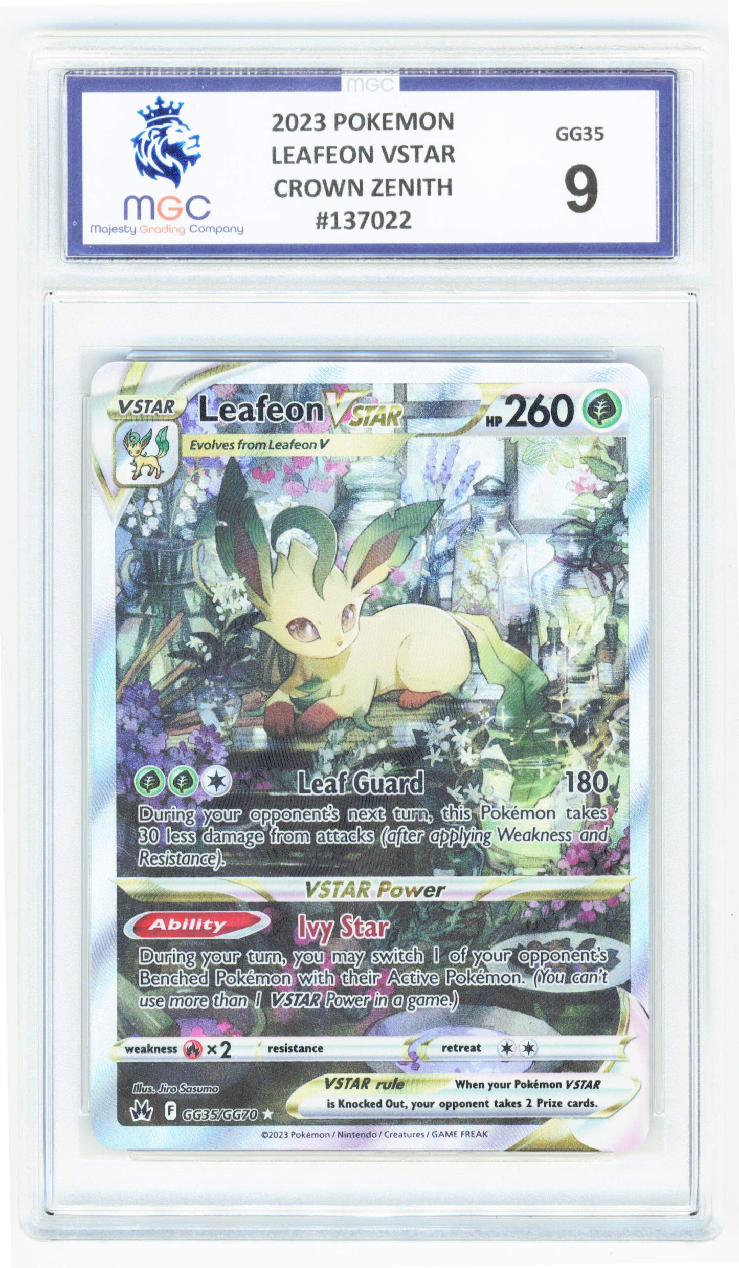 Pokemon Leafeon VSTAR Full Art GG35/GG70 2023 Crown Zenith MGC 9