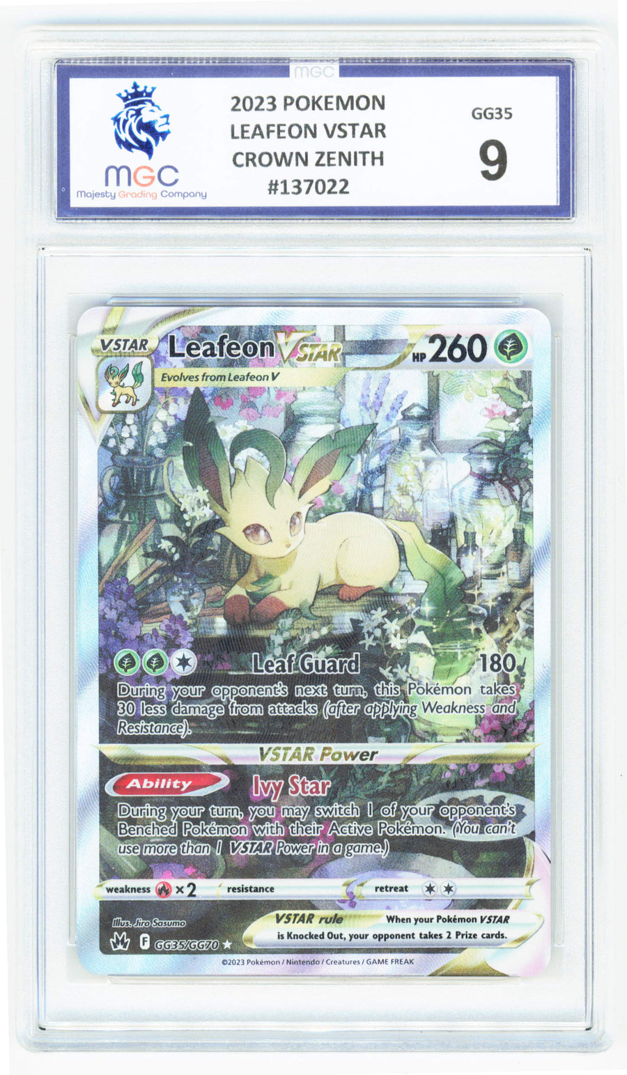Pokemon Leafeon VSTAR Full Art GG35/GG70 2023 Crown Zenith MGC 9