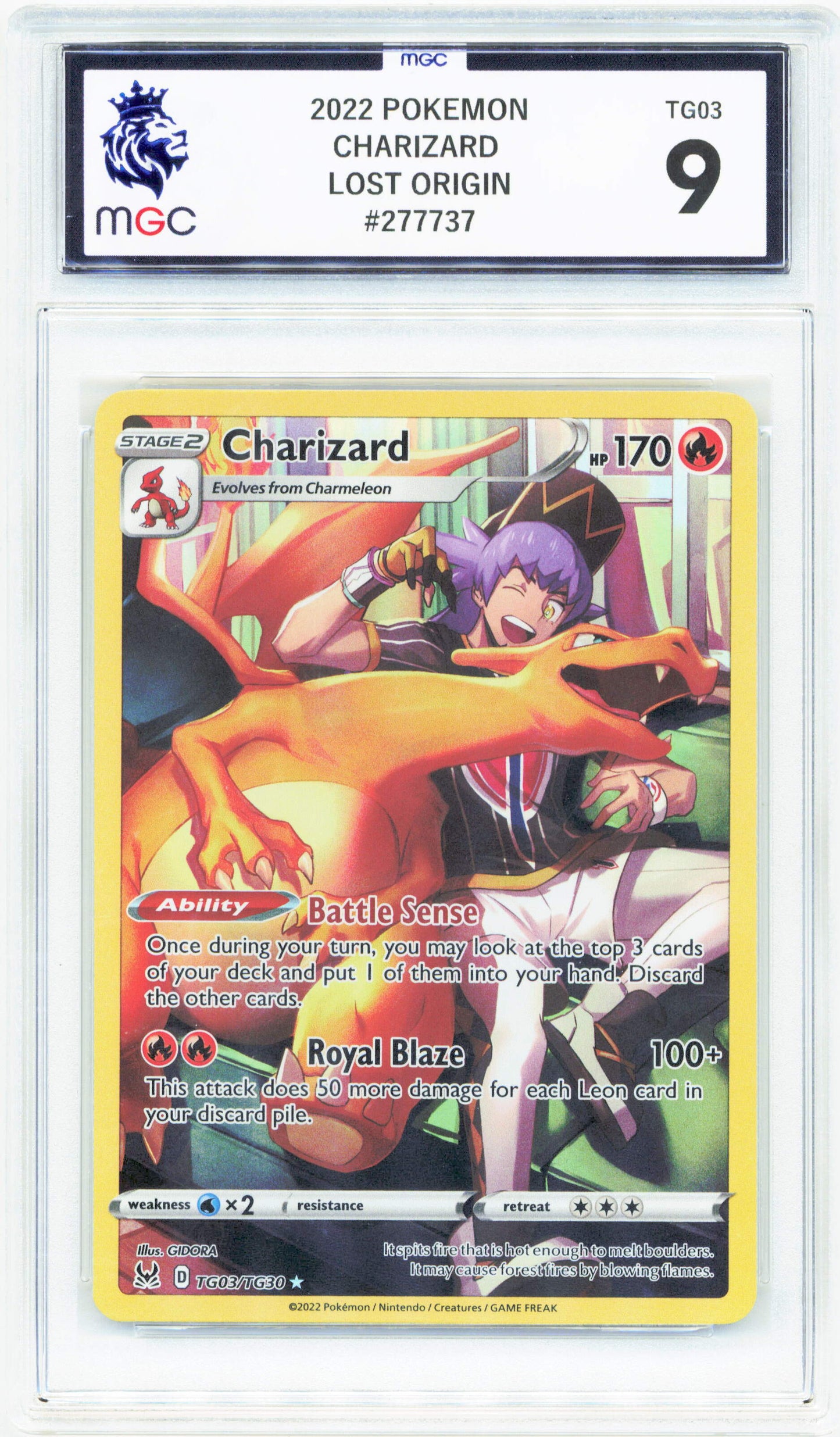 Pokemon Charizard TG03/TG30 Full Art 2022 Lost Origin Trainer Gallery MGC 9
