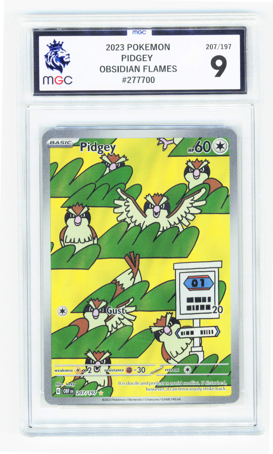 Pokemon Pidgey 207/197 Illustration Rare 2023 Obsidian Flames MGC 9