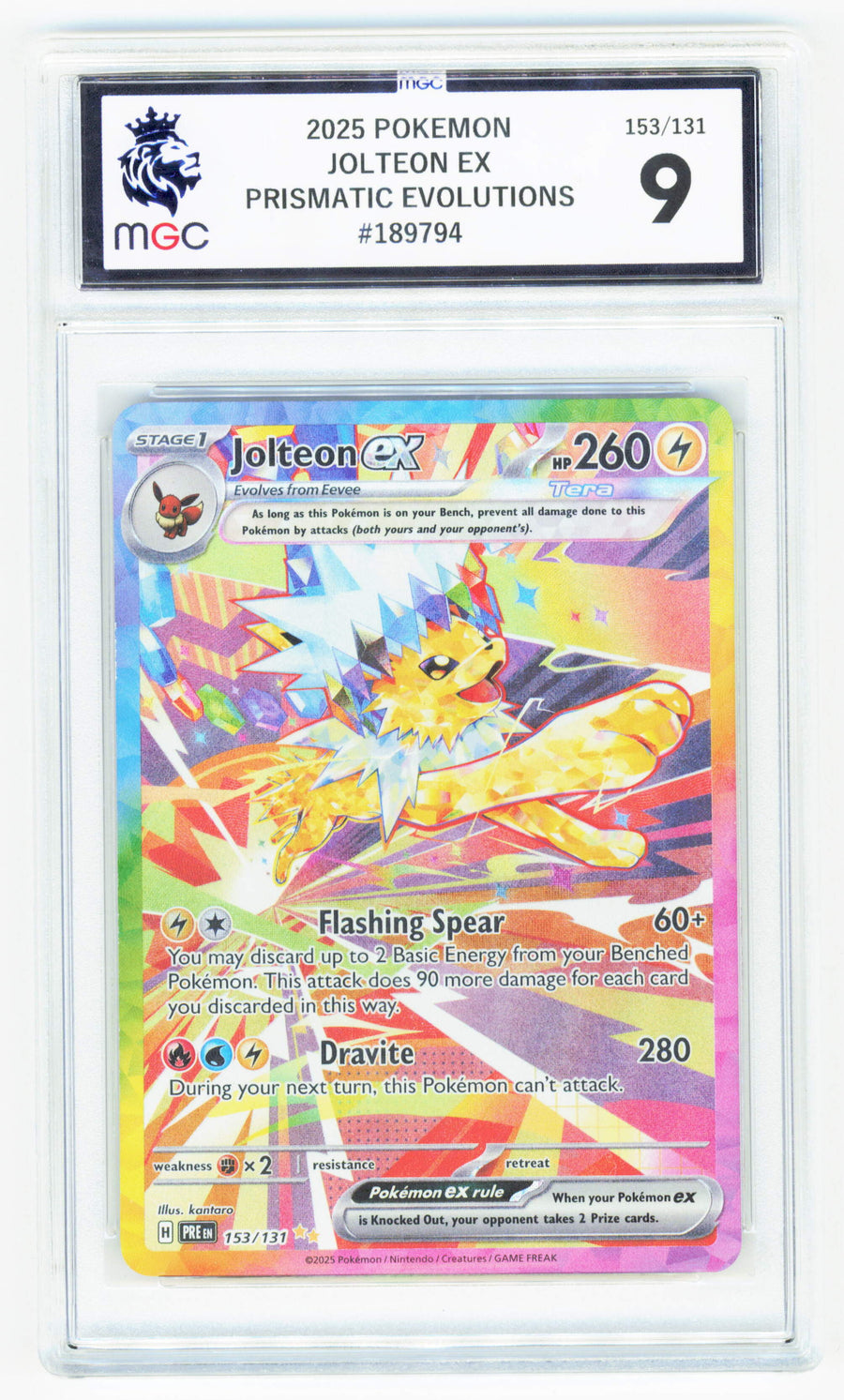 Pokemon Jolteon EX 153/131 Special Illustration Rare 2025 Prismatic Evolutions MGC 9