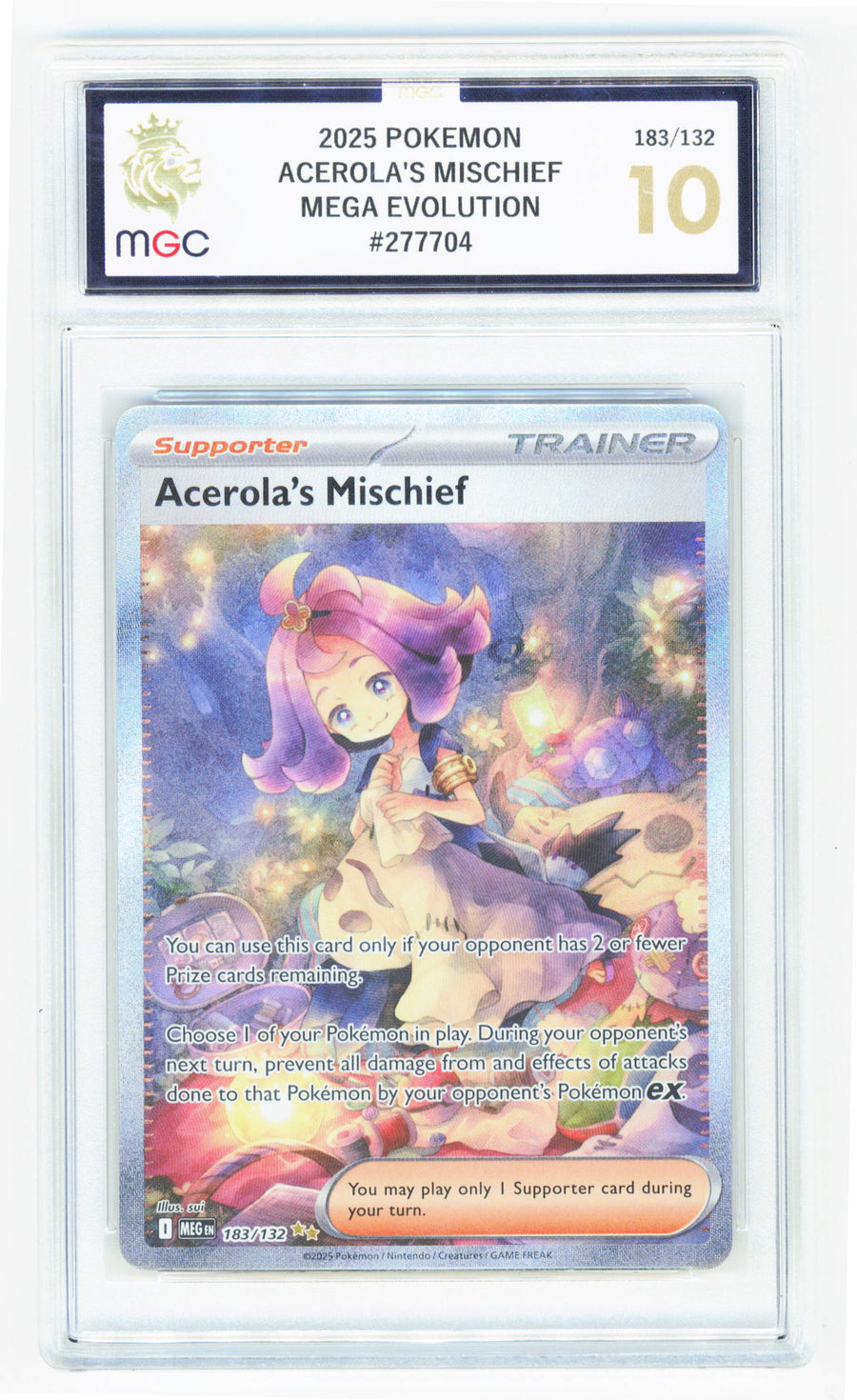 Pokemon Acerola's Mischief 183/132 Special Illustration Rare 2025 Mega Evolution MGC 10