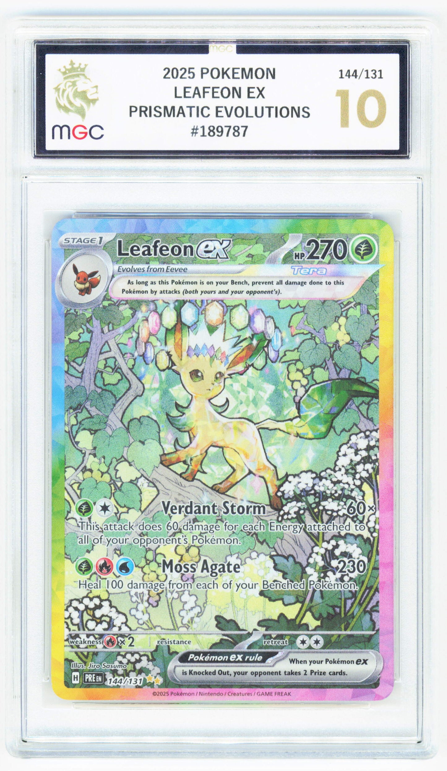 Pokemon Leafeon EX 144/131 Special Illustration Rare 2025 Prismatic Evolutions MGC 10