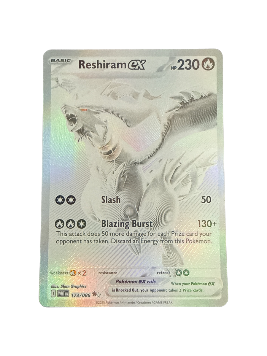 Pokemon Reshiram EX 173/086 Black White Rare 2025 White Flare