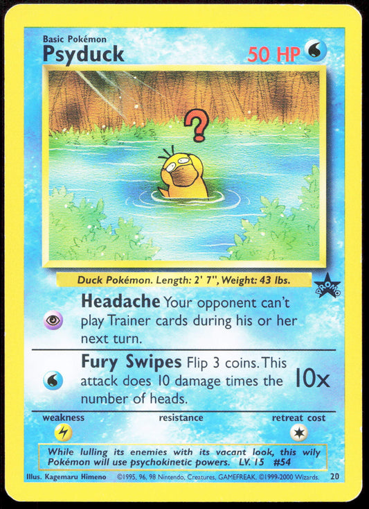 Pokemon Psyduck 20 2000 Pokemon League Black Star Promo