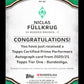 Topps Niclas Fullkrug Red Prime Autograph Card /10 Tier One Bundesliga 2020-21