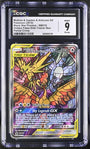 Pokemon Moltres & Zapdos & Articuno GX SM210 Full Art Partial Crimp Error 2019 Black Star Promo CGC 9 Partial Crimp Error