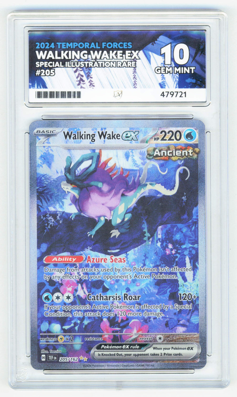 Pokemon Walking Wake Ex 205/162 Special Illustration Rare 2024 Temporal Forces ACE 10