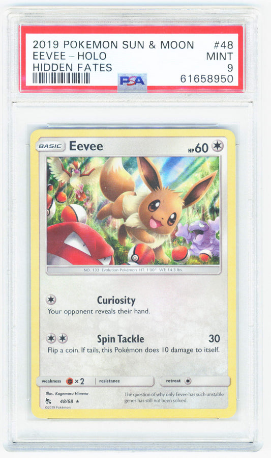 Pokemon Eevee 48/68 Holo 2019 Hidden Fates PSA 9