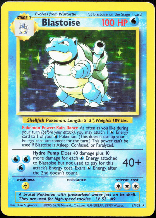 Pokemon Blastoise 2/102 Holo 1999 Base Set