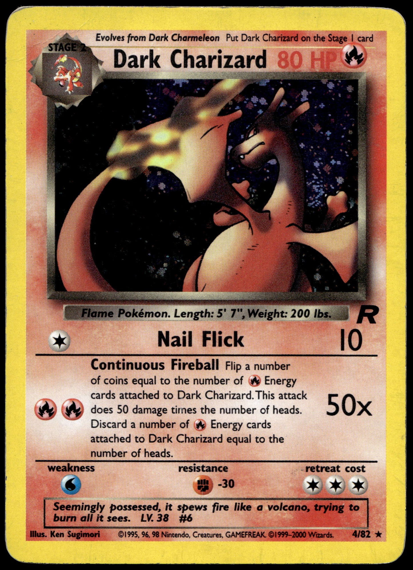Pokemon Dark Charizard Holo 4/82 Rocket 2000