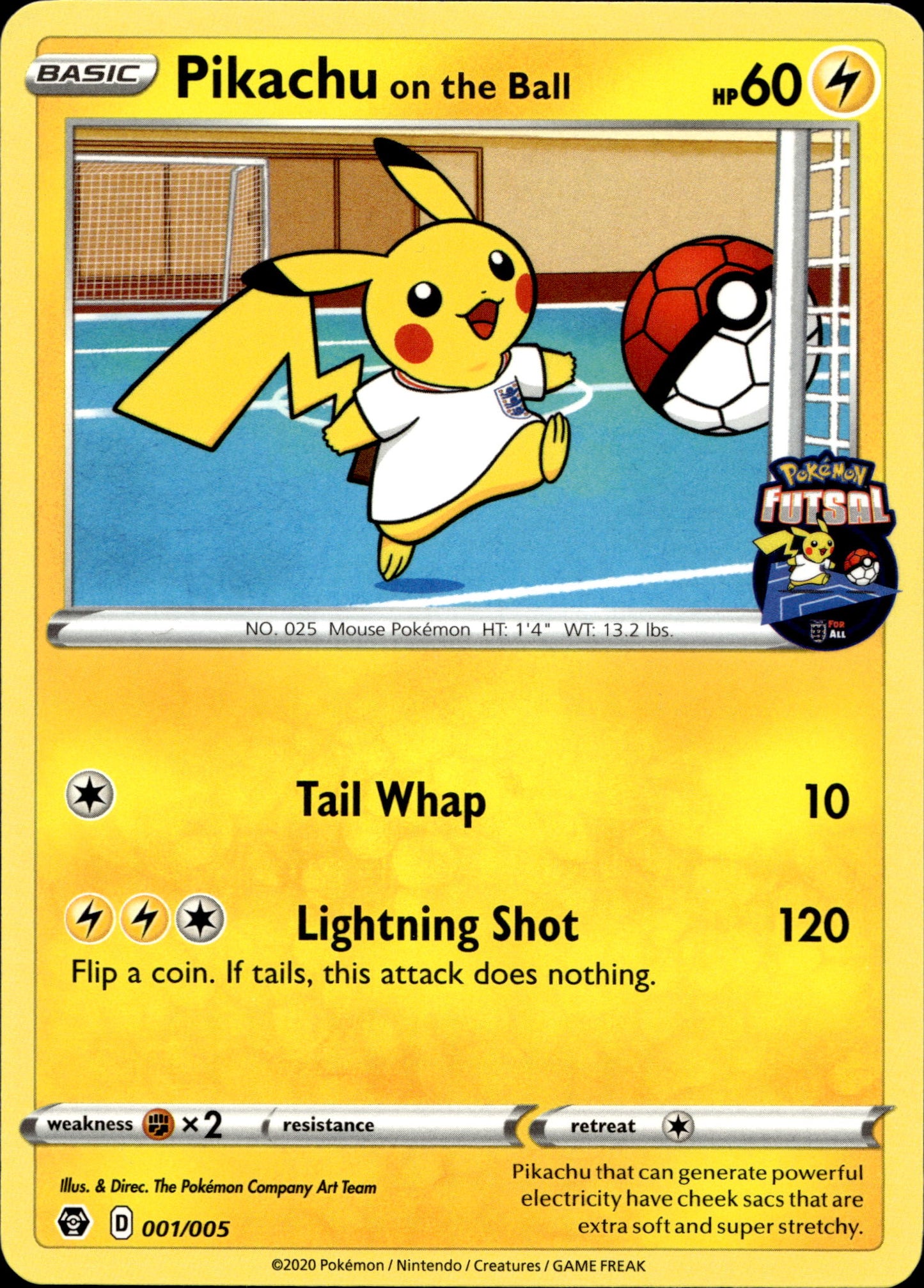 Pokemon Pikachu On The Ball 001/005 2020 Futsal Promo