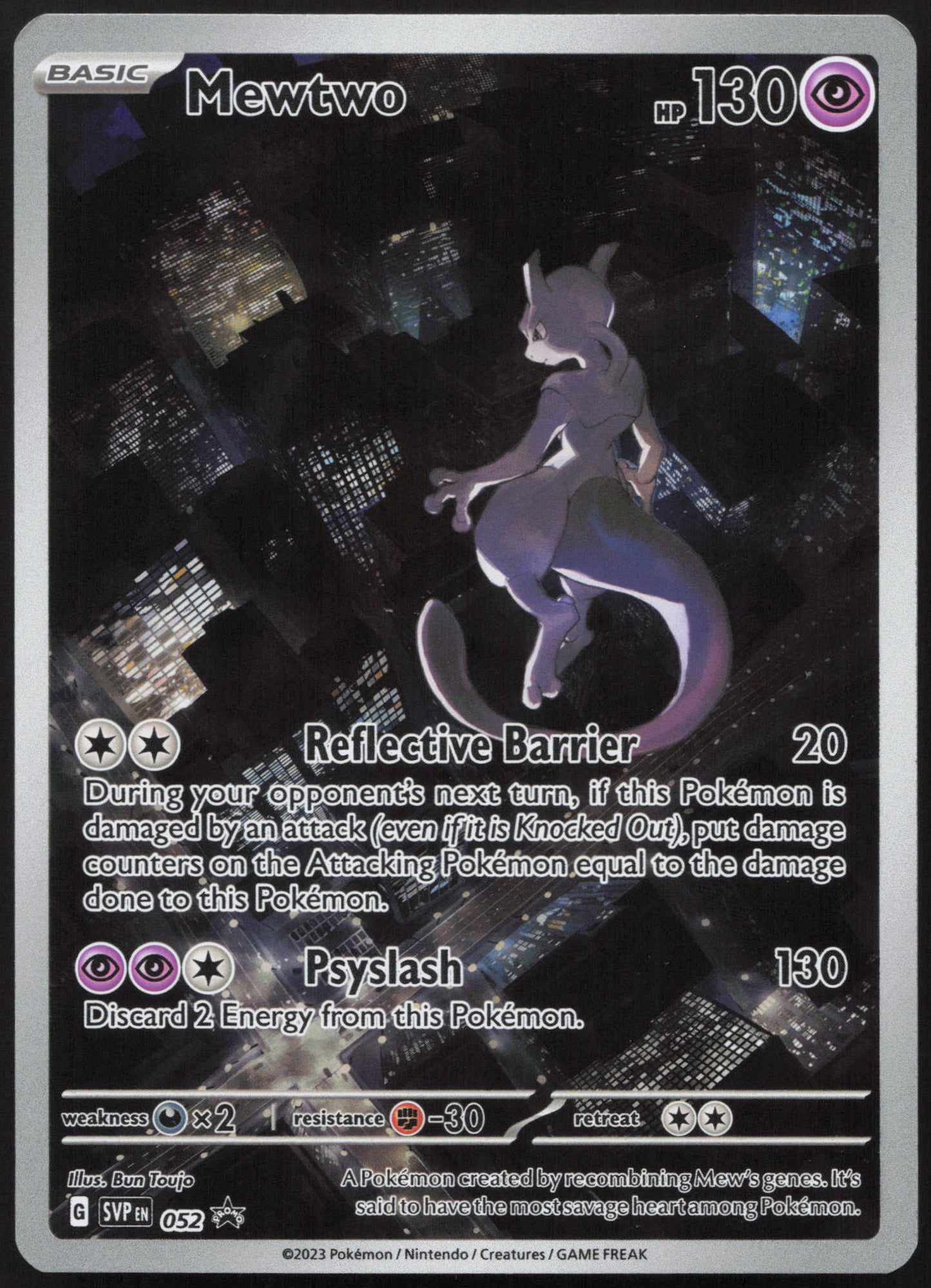 Pokemon Mewtwo 052 Full Art 2023 Black Star Promo