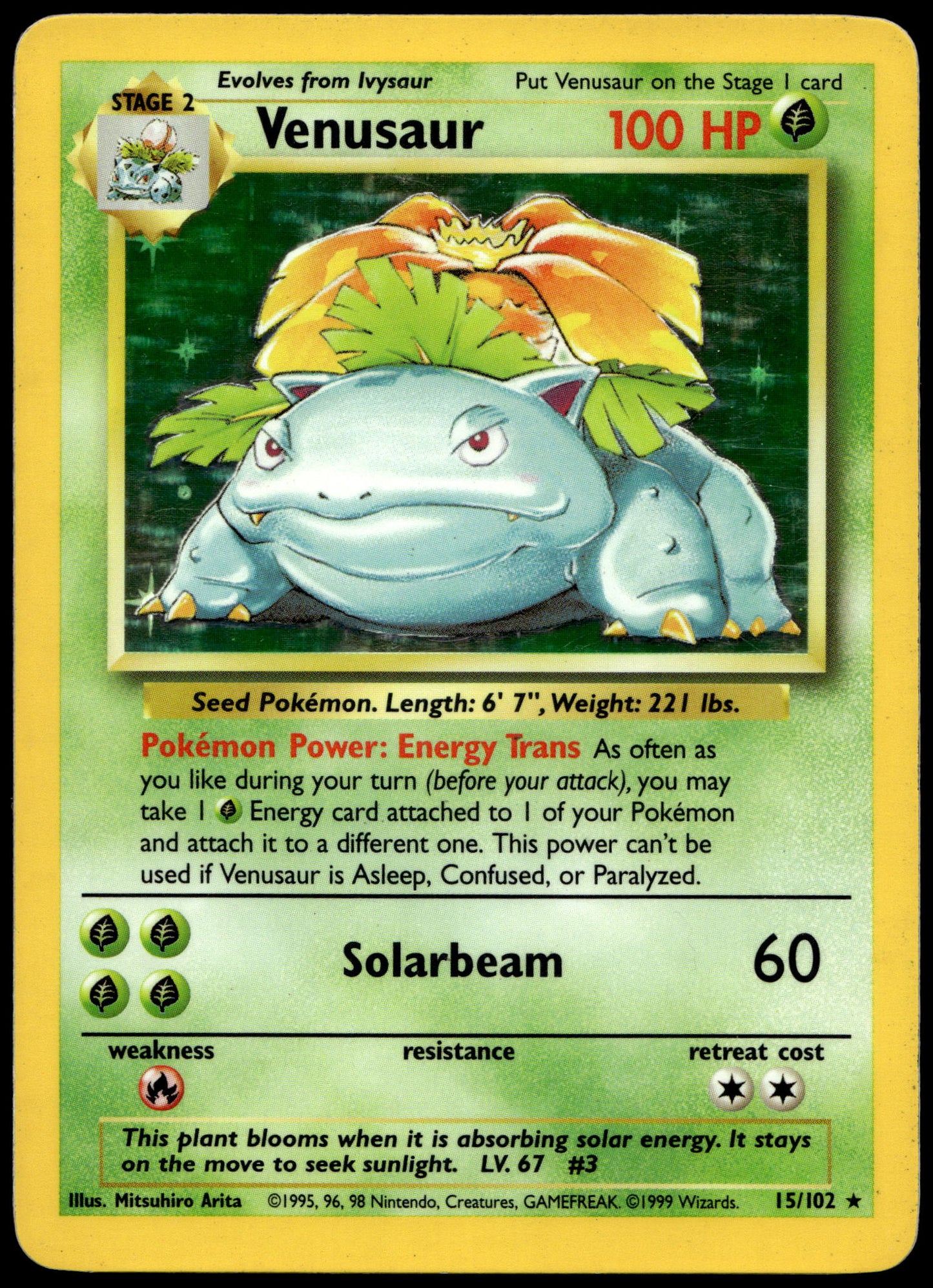 Pokemon Venusaur 15/102 Holo 1999 Base Set