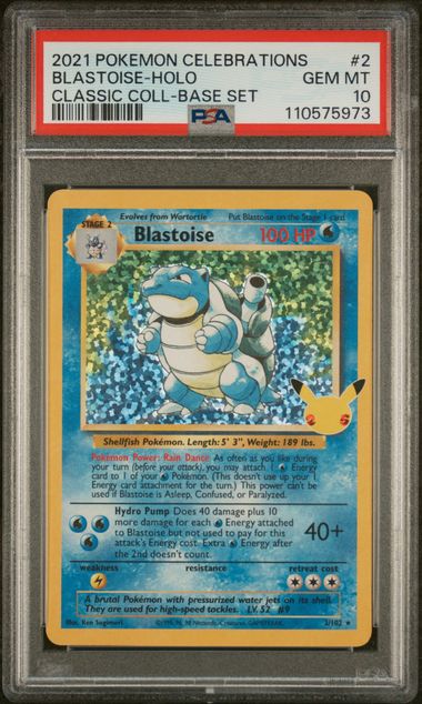 Pokemon Blastoise 2/102 Holo 2021 Celebrations Classic Collection PSA 10