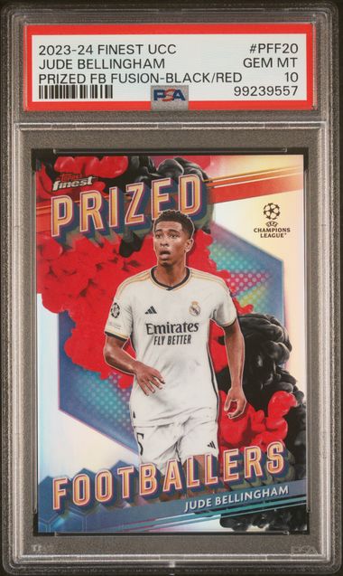 Topps Jude Bellingham Prized Footballers Fusion Black/Red PFF20 2023-24 Finest UCC PSA 10