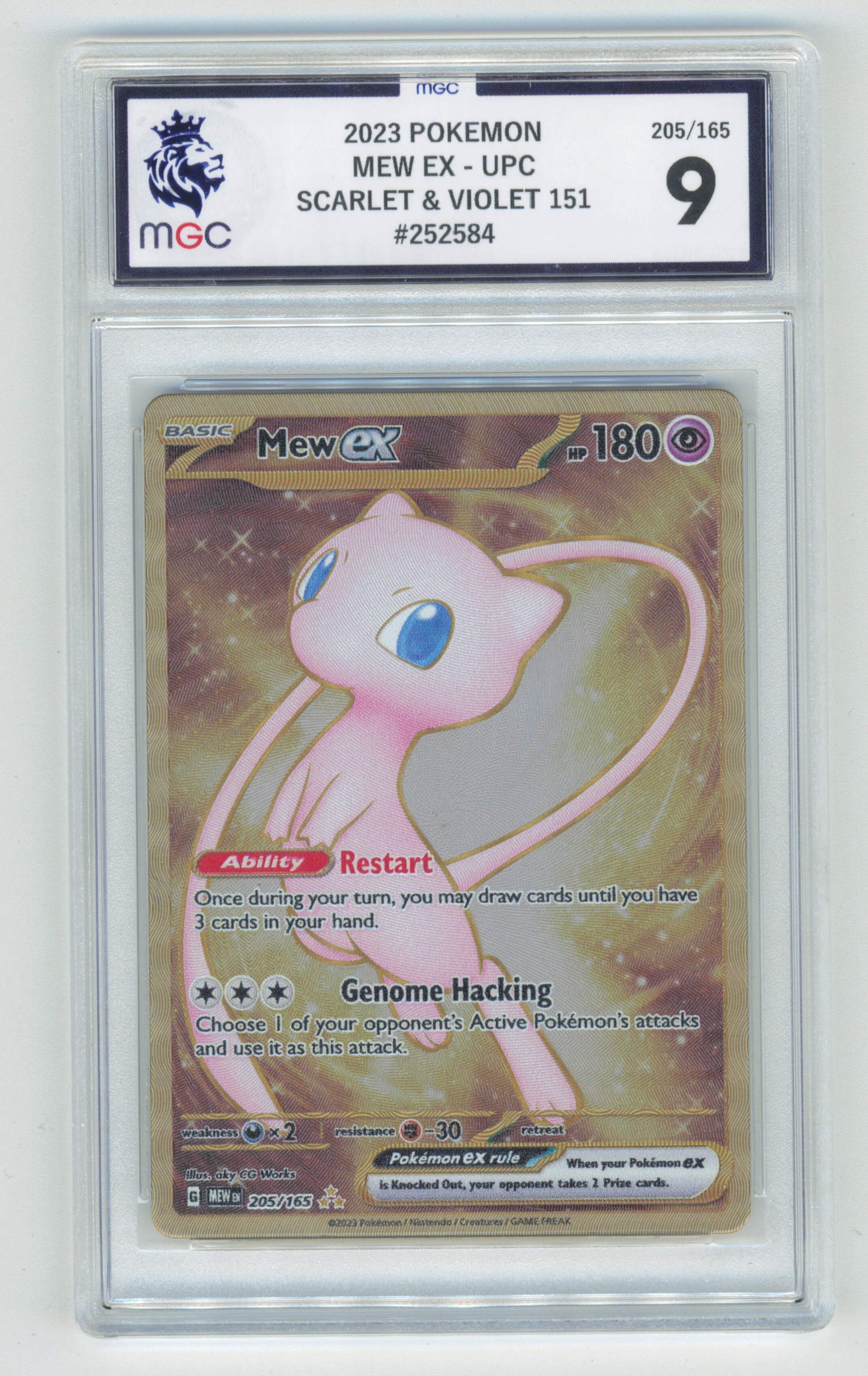 Pokemon Mew EX 205/165 Metal Full Art 2023 151 MGC 9