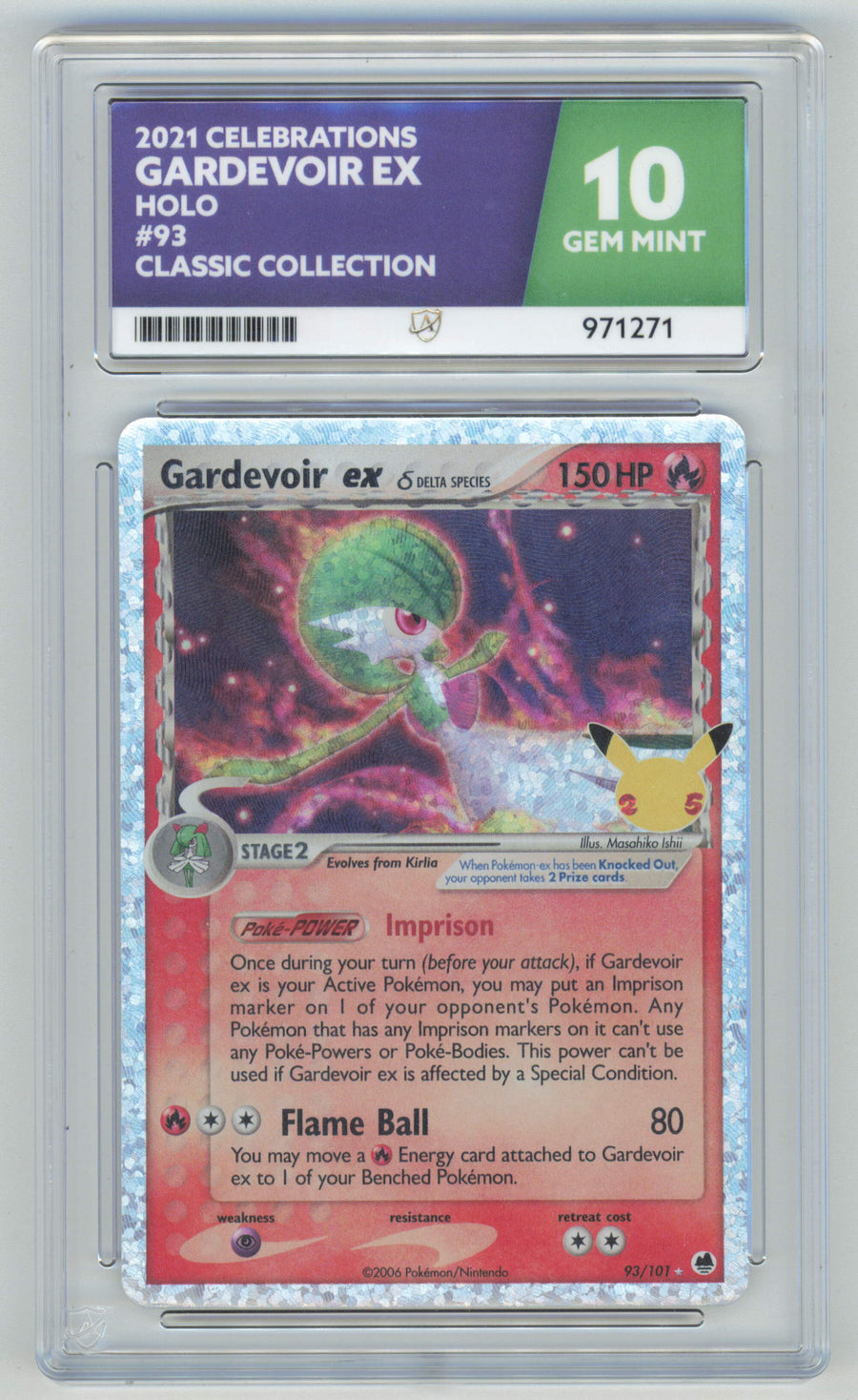 Pokemon Gardevoir EX 93/101 Holo Delta Species 2021 Celebrations Classic Collection ACE 10