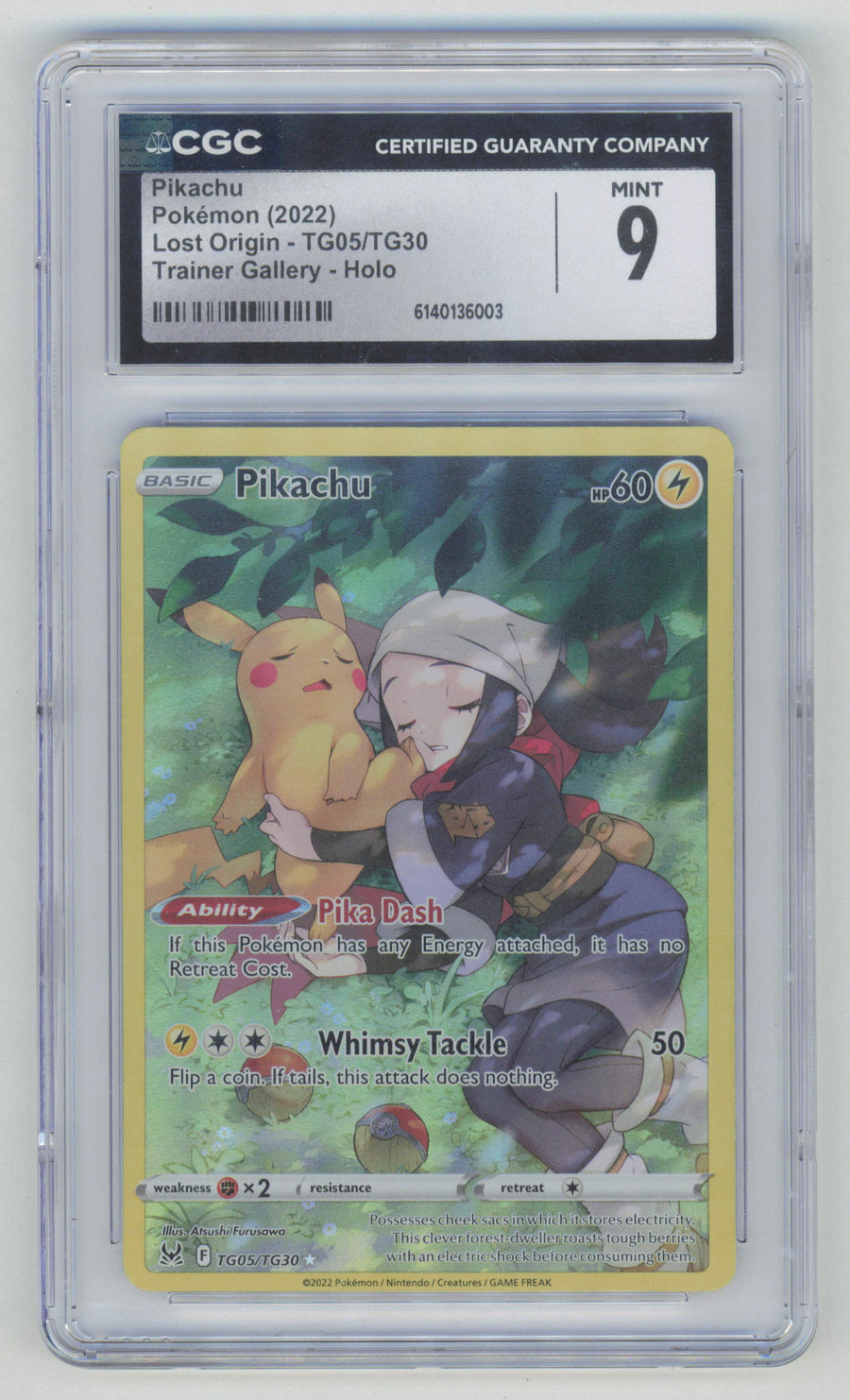 Pokemon Pikachu TG05/TG30 Full Art 2022 Lost Origin Trainer Gallery CGC 9