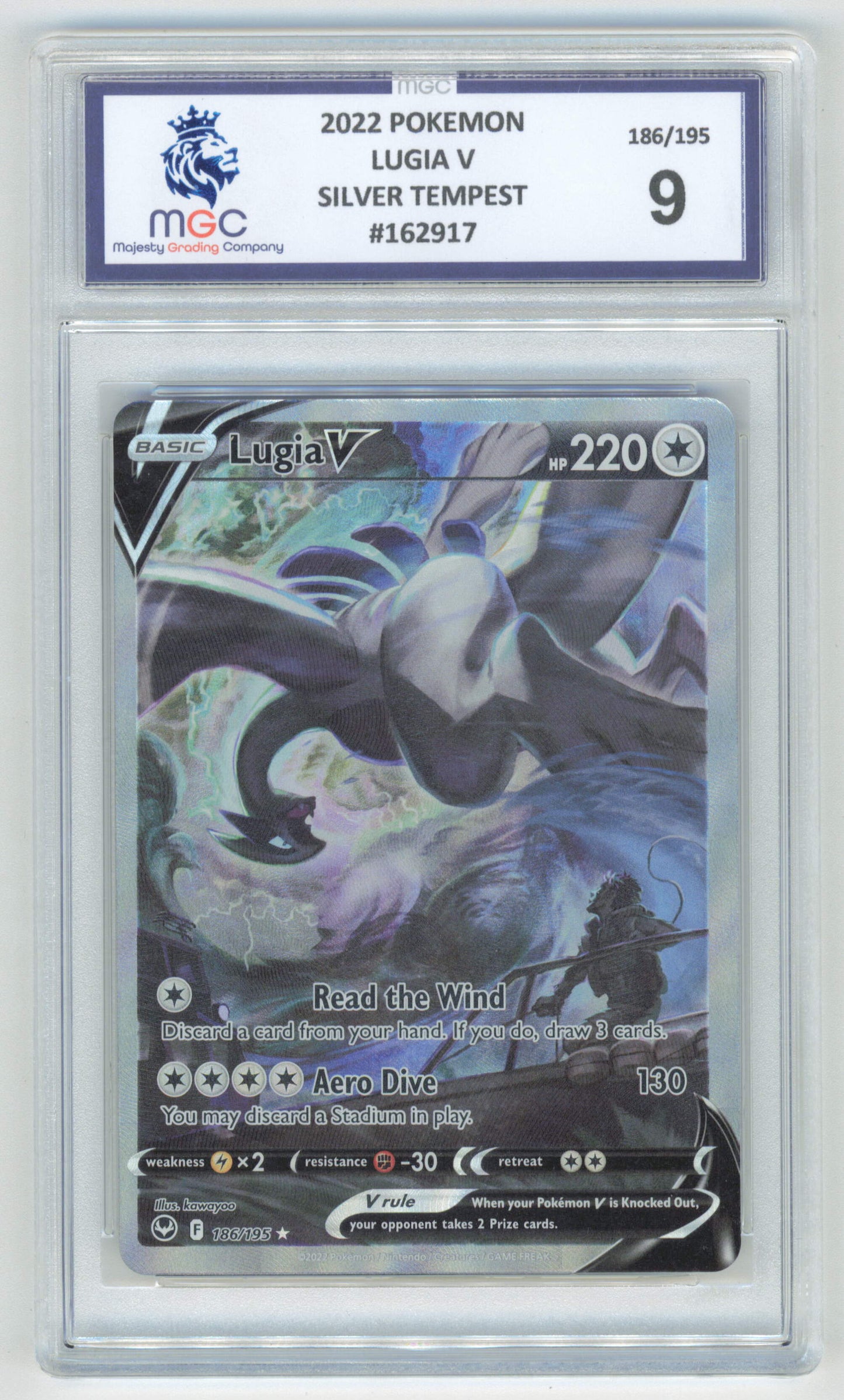 Pokemon Lugia V 186/195 Alternate Art 2022 Silver Tempest MGC 9