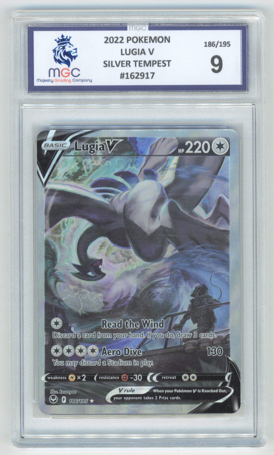Pokemon Lugia V 186/195 Alternate Art 2022 Silver Tempest MGC 9