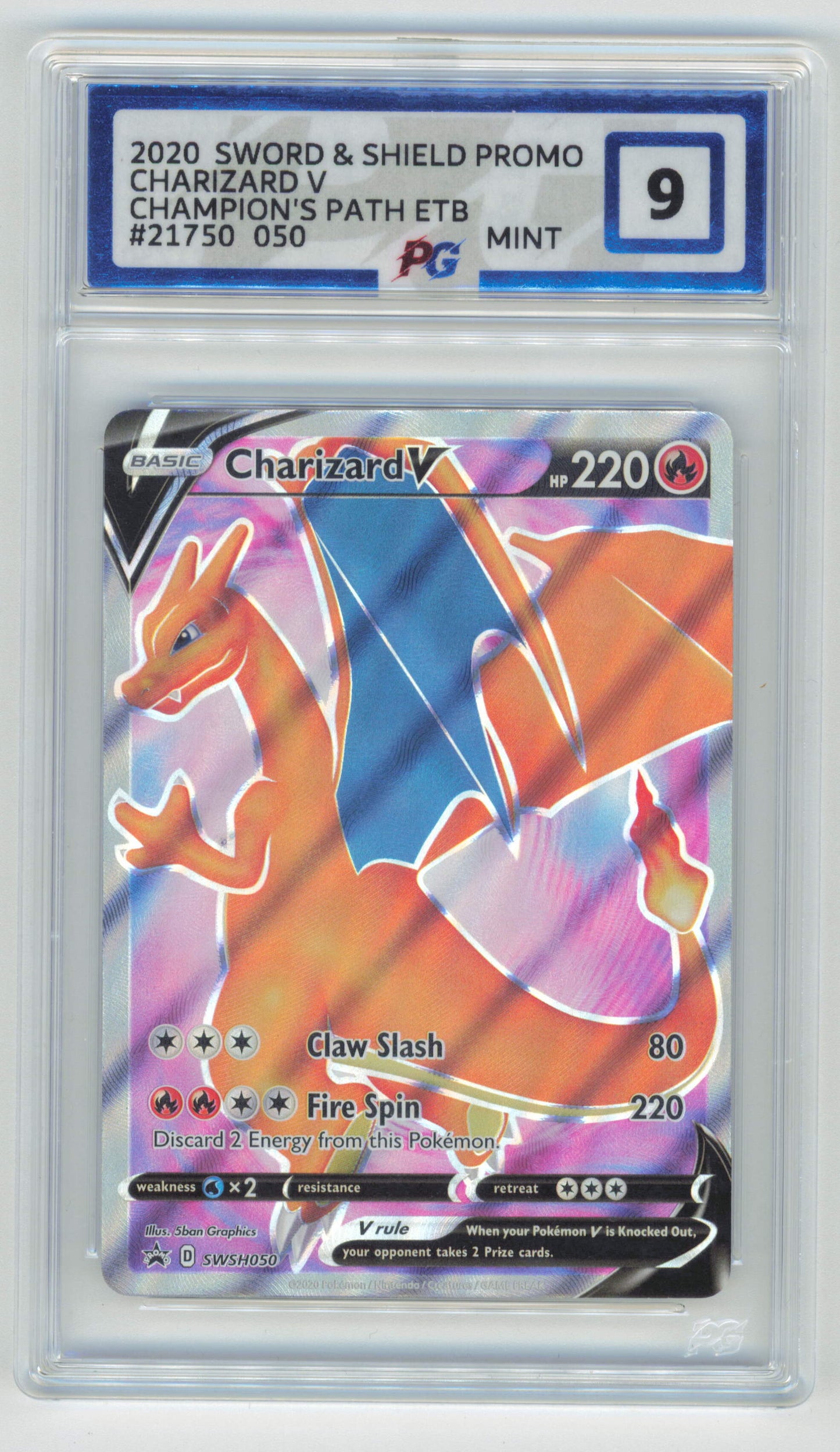 Pokemon Charizard V SWSH050 Full Art 2020 Champions Path PG 9