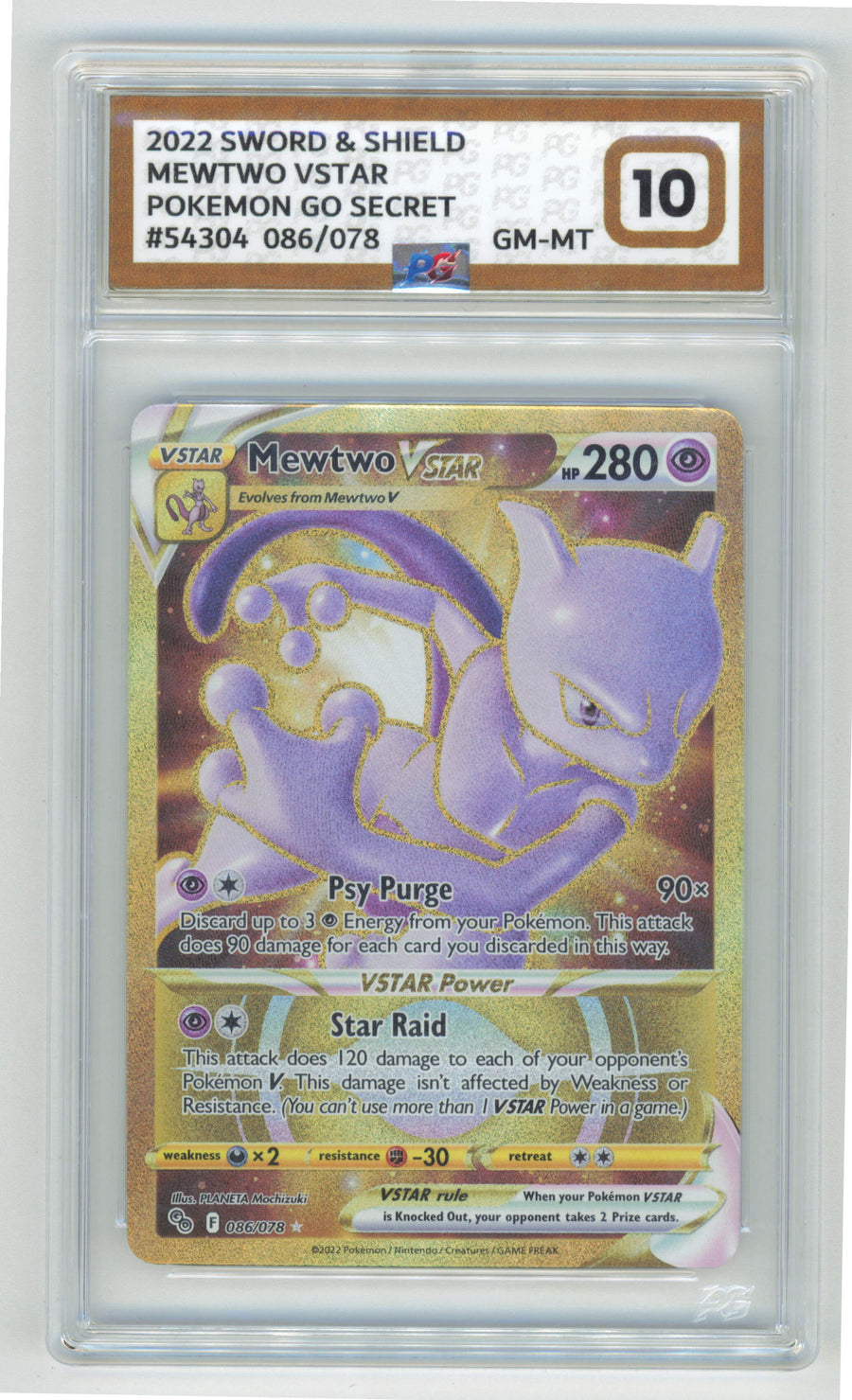 Pokemon Mewtwo Vstar 086/078 Full Art 2022 Pokemon Go PG 10