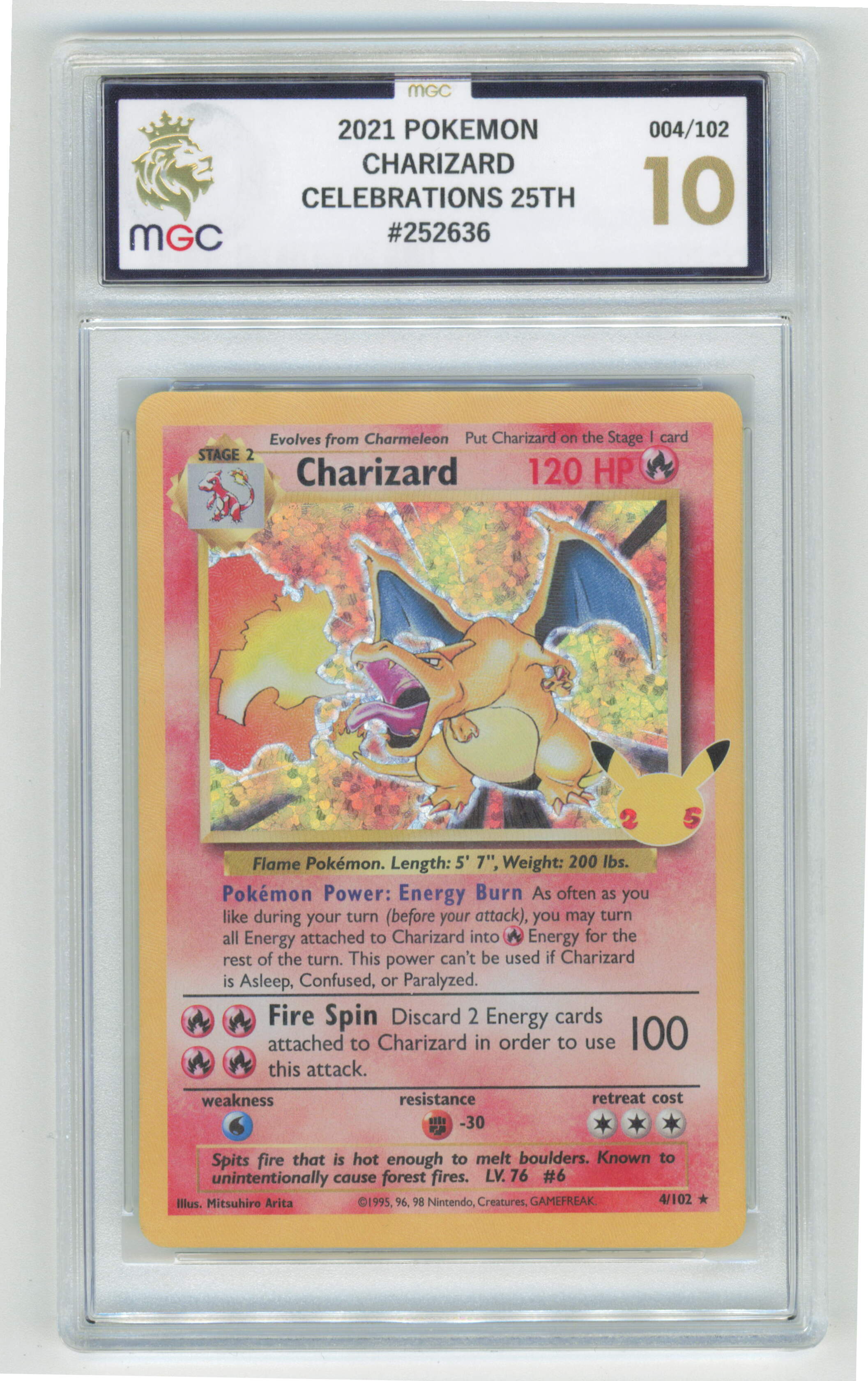 Pokemon Charizard 4/102 Holo 2021 Celebrations MGC 10