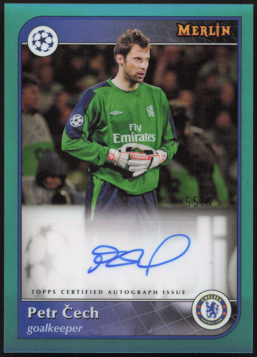 Topps Petr Cech Autograph Card 55/75 AU-PC Merlin UEFA Club Competitions 2024/25