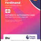 Topps Rio Ferdinand Autograph Card 07/25 CA-RF Chrome Premier League 2026