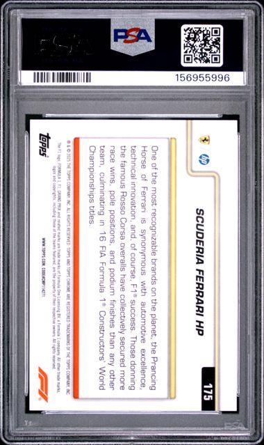 Topps Scuderia Ferrari HP 15/50 Logofractor Gold #175 2025 Chrome Formula 1 Logofractor PSA 10