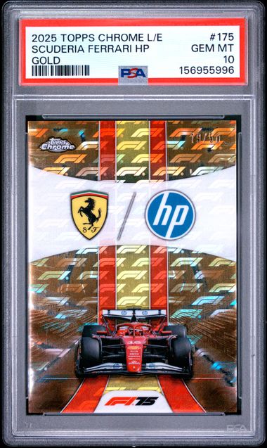 Topps Scuderia Ferrari HP 15/50 Logofractor Gold #175 2025 Chrome Formula 1 Logofractor PSA 10