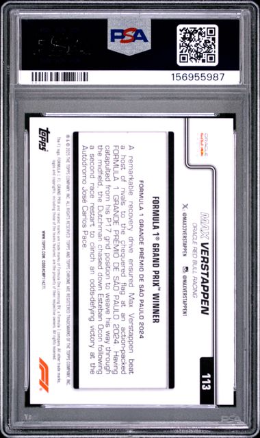 Topps Max Verstappen 50/50 Gold Sapphire #113 2025 Chrome Formula 1 Sa